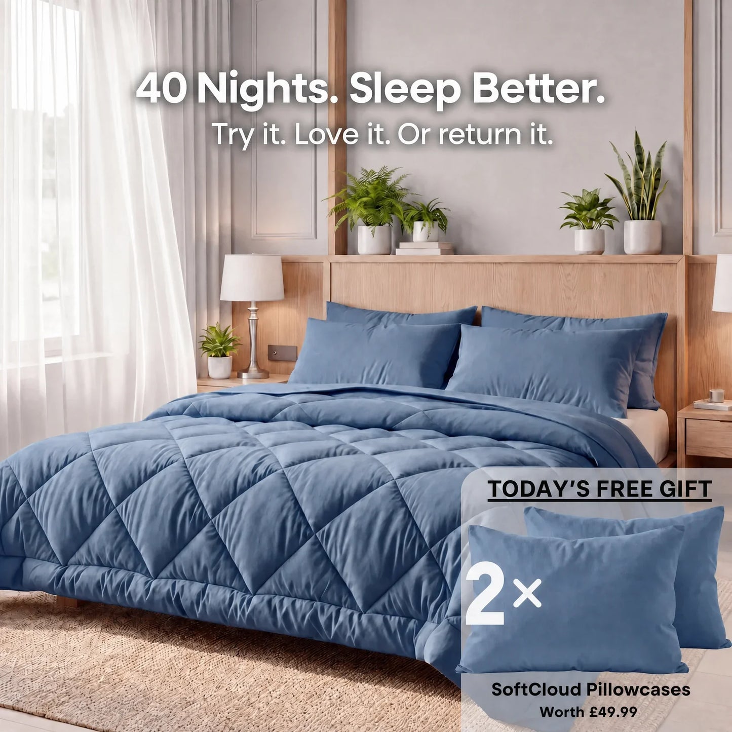 EasySleep® Duvet – The 2-in-1 quick-dry duvet that eliminates the need for bed sheets.