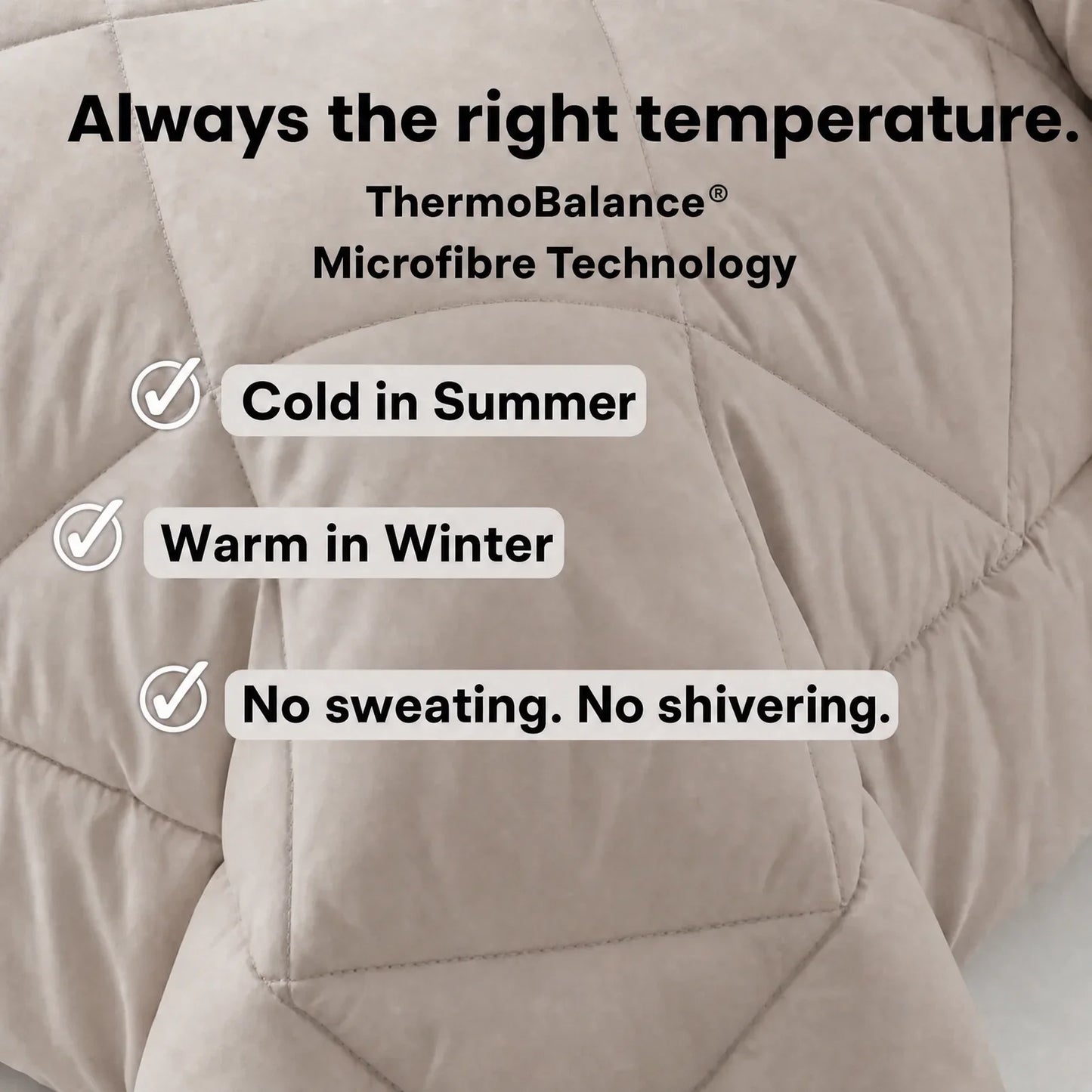 EasySleep® Duvet – The 2-in-1 quick-dry duvet that eliminates the need for bed sheets.